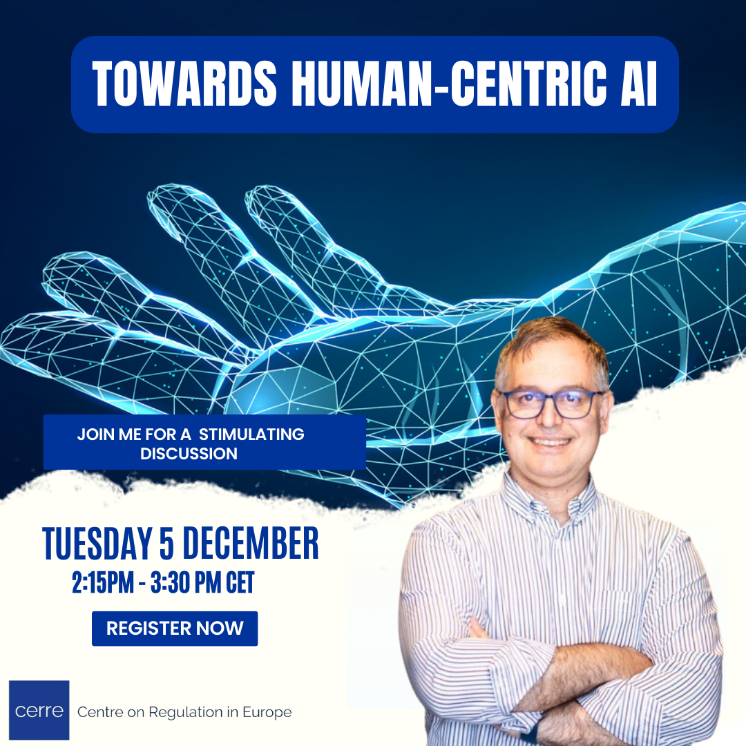 Promotional image for CERRE event on AI regulation